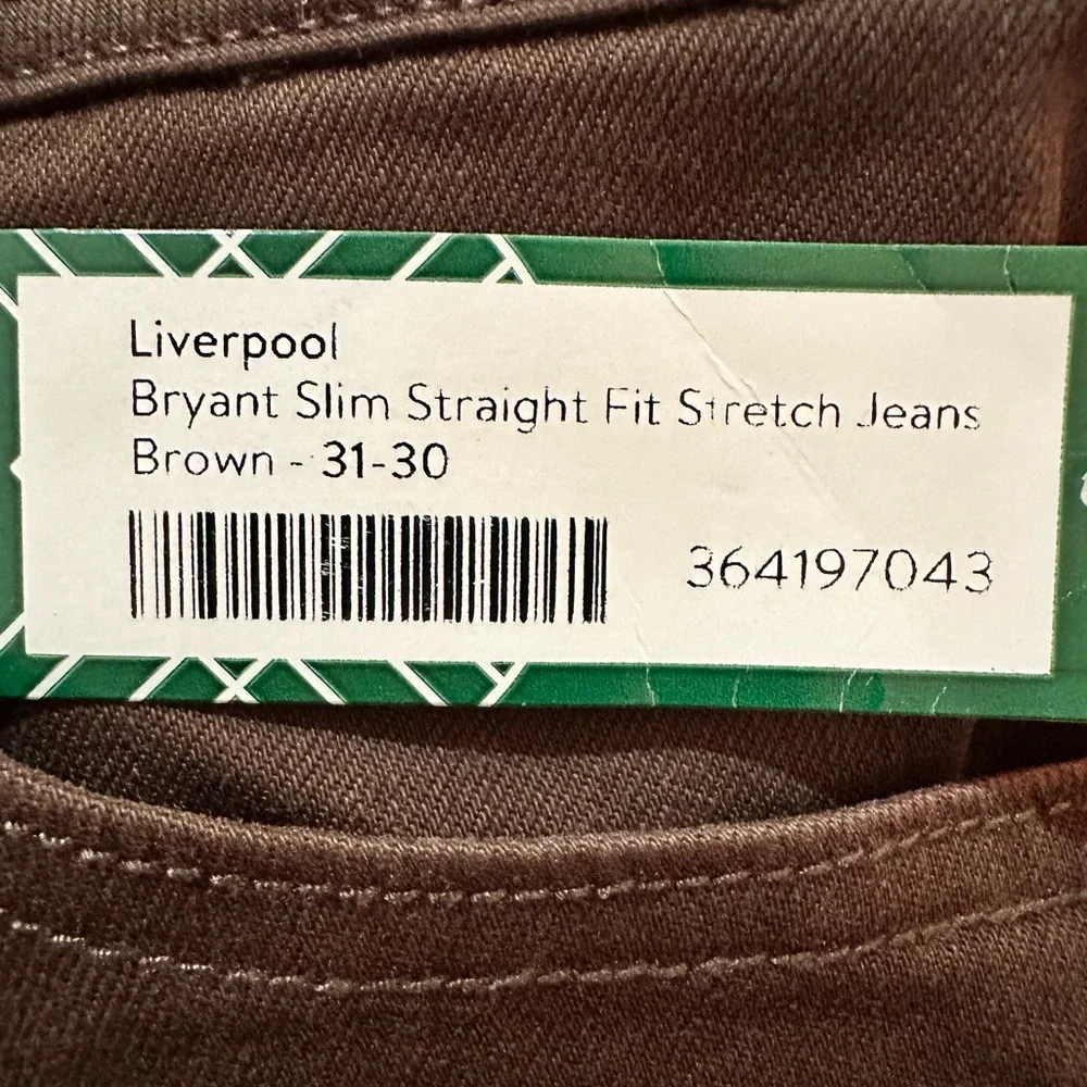 LIVERPOOL LOS ANGELES Kingston Modern Slim Straight Fit Jeans - Chocolate -31x30